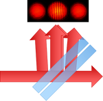 Depiction of interferometer and interference fringes